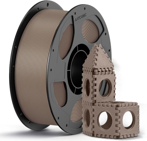 ANYCUBIC PLA Filament 1.75mm 1KG Braun, Einfach zu drucken, Haltbarer | Stärkere Zähigkeit 3D Drucker Filament, Wiederverwendbare Spule PLA, Vakuumverpackung, Intelligente Identifikation