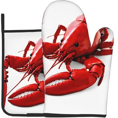 Anti Chaleur Gants de Barbecue Crevettes au Gluten Antidérapants Ensemble de Gants de Four et de casseroles pour la pâtisserie BarbecueGants