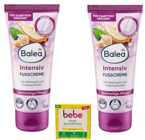 2x Balea Fusscreme für sehr trockene Füsse intensiv | 2x100 ml | Für Diabetiker geeignet