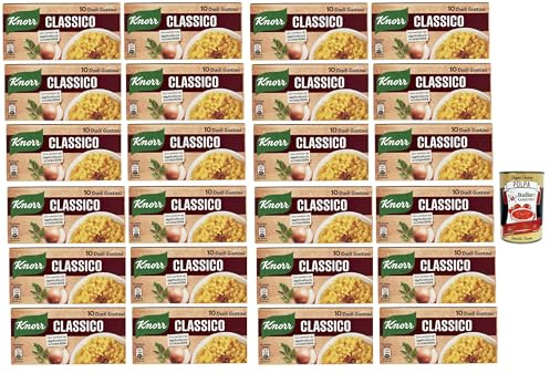 24x Knorr classico dado brodo Suppenwürfel Brühe klassisch reich an Geschmack, Packung mit 10 würfel + Italian Gourmet polpa 400g