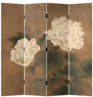 uadyie Fire Place Screen Floor-standing Screen Partition Home Living Room Decorative Background Wall Retro Chinese Style Privacy Folding Screen Fireplace Screens Decorative(180 * 180CM)