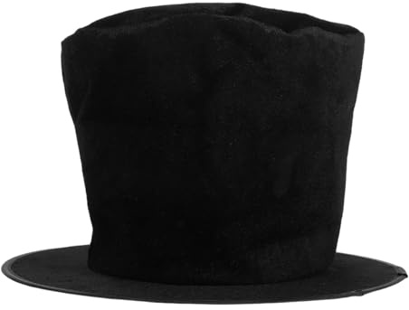 IMIKEYA Black Classic Top Hat Unisex Wide Brim Flat Crown Felt Hat for Formal Events Jazz Performances Costume Parties Vintage Charm Accessory for Men and Women