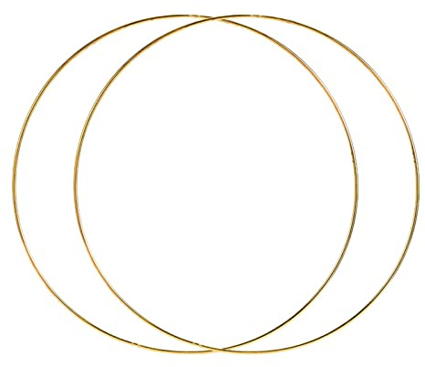 pistro 2 Stück Goldene Metallringe 40 cm – DIY Bastelringe für Traumfänger, Blumenkränze, Makramee Wanddeko und Hochzeitsdekoration, Robuster Drahtring 3,5 mm Stärke