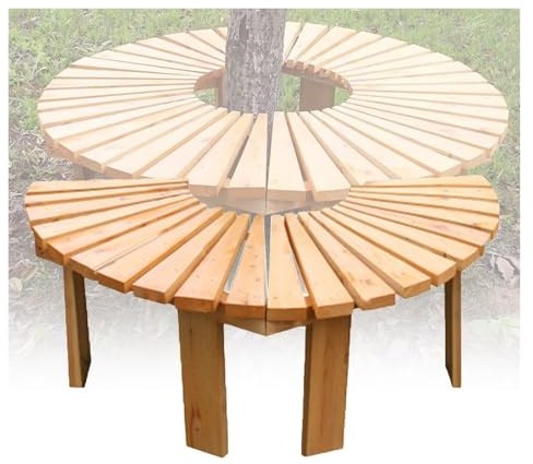 Halvcirkelformad Trädbänk, Blomsterställ For Trädgårdsbalkong, Böjd Stol I Massivt Trä, Oändligt Utdragbar Form, Kapacitet 400 Kg, For Parker Och Gräsmattor(Color1)