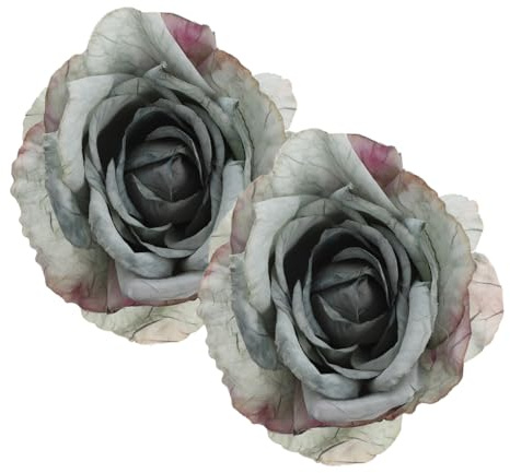 TOYANDONA Raffhalter Für Vorhänge Mit Rosenblüten-Design 2 Stück Gardinenhalter Clips Aus Edelstahl Und Stoff Vorhangklammern Für Wohnzimmer Schlafzimmer Küche Büro Balkon