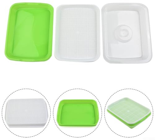 Sprouter Tablett mit SoilFree Keimsystem, 2-lagige Kindergartenbox mit großem Fassungsvermögen für den Anbau von Microgreens und Gras einschließlich Sojabohnen, Buchweizen und mehr