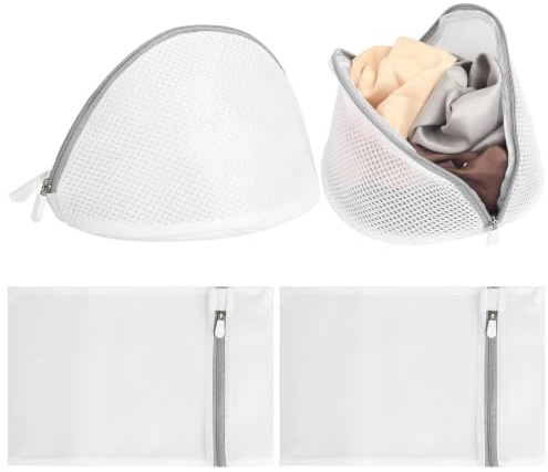 4 Bolsas lavadora con cremallera para ropa interior y prendas delicadas
