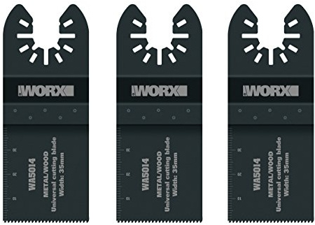 WORX WA5014.3 - Set 3 Lame bimetalliche, 35 mm. per taglio Legno, gesso, plastica, PVC, metallo per Multifunzione Sonicrafter WX678/679/680/681/693, Nero