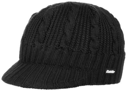 Eisbär Agor Pull-On Strickmütze Damen/Herren - Made in the EU Zopfstrickmütze Strickschirmmütze mit Schirm, Schirm Winter Herbst-Winter