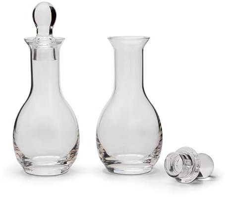 mediatrades DUETTO, 2-tlg. Set, Öl-Essig-Karaffe, Glas, Essig Öl Flasche, Design, von RCR -Italien, Kristallglas, formschön, Qualitätsprodukt - im Geschenkset