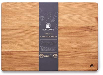 Edeldings Schneide- und Servierbrett aus hochwertiger Eiche 35 х 25 cm groß | Antibakterielles Küchenbrett aus Europa | Servierbrett, Frühstücksbrett, Holzbrett aus massiv Holz
