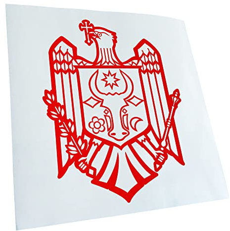 Kiwistar - Autocollant - blason Moldavie - 40x32cm - rouge - G40 - Pour voitures, vélos, véhicules, motos, cyclomoteurs, tuning, vitres arrière