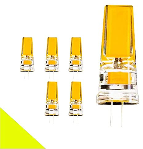 G4 LED Lampen 12V AC/DC, 5W LED G4 Leuchtmittel 2700-3000K Warmweiß 500LM LED Birnen Glühbirne Ersatz 360°Abstrahlwinkel Kein Flackern Energiesparlampe Nicht Dimmbar Stiftsockellampe Glühbirnen