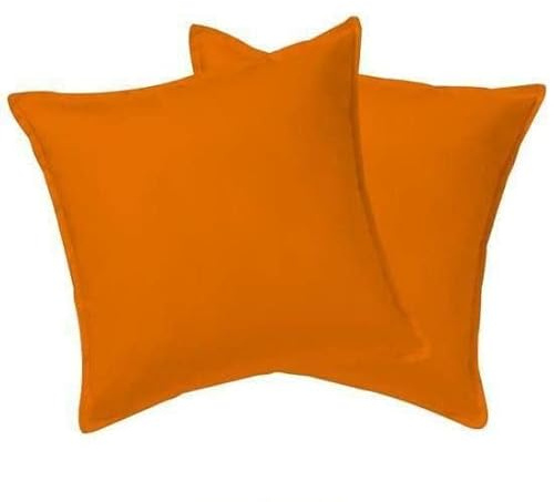 Lot de 2 Taies d'oreiller 100% Coton (60 X 60, Orange, 2)