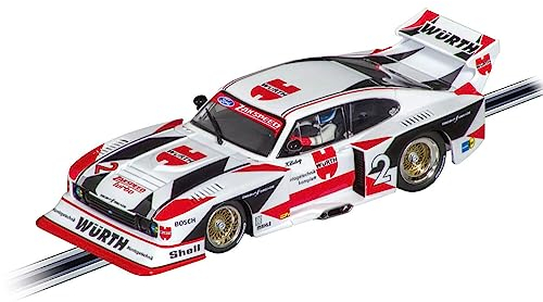 Carrera Evolution - 20027718 I Ford Capri Zakspeed Turbo I Autorennbahn Ready to Race I Slotcar Racing für Jungen Mädchen und die ganze Familie I Original Ford Lizenz im Maßstab 1:32 I Rennbahn Action