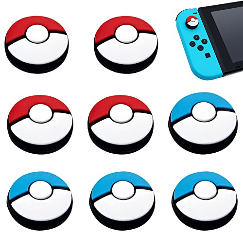 Caps en Silicone pour Contrôleur,Thumbstick Grip Switch,Capuchons De Pouce,Joystick Caps Poignée De Pouce Compatible avec Le Nintendo Switch,Capuchon Joystick Switch,Capuchon Switch,4 Paires(8PCS)