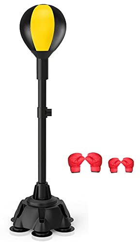 INKCOR Punchingball Speedball Höhenverstellbarer Boxsack mit Ständer und Handschuhen, Reflex-Speed-Boxball für Erwachsene und Jugendliche, Geschwindigkeitstraining, Übung