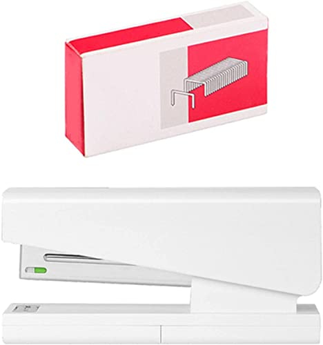 YOOPKA Hefter Heavy Duty Hefter 20 Blechkapazität Effiziente Büroklammer mit100 stück Heftklammern 24/626/6 Bürozubehör Schulbedarf Tacker Büro (Color : White+Staples)