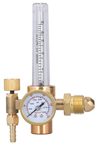 Artillery Argon Flowmeter Regulator, OBC-191 Y Welder Gas Regulator Gauge, 0-3500psi All Brass MIG Flowmeter Welding Accessory for TIG and MIG Welding