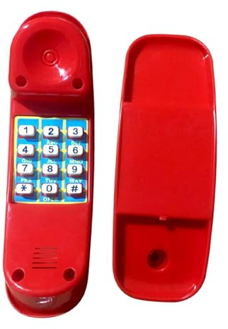 Jouet de Téléphone avec Clé Numérique, Accessoire Aire de Jeux, Jeu en Plein air Balançoire Extérieur, Téléphone en Plastique Maisonnette pour Enfant, Rouge