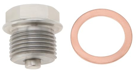 eMagTech M18 x 1,5 mm magnetische Edelstahl-Motorwannen-Ablassschraube Ölablassschraube mit Kupfer-Unterlegscheibe, Ersatz für die meisten Autos und Motorräder