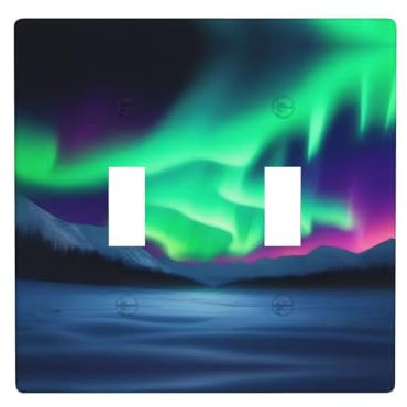 YYHWHJDE Piastra da parete con doppio interruttore, 11,4 x 11,4 cm, durevole, resistente al calore, facile da installare, pannello da parete per aree residenziali e commerciali, stampa con luci