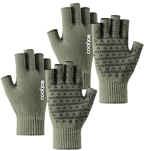 COOLJOB 2 Paar Fingerlose Handschuhe Herren Damen