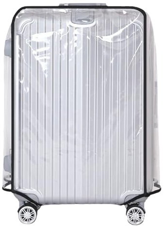 Bliceon Waterproof Luggage Cover, Clear PVC Trolley Protector Set for Travel, Suitcase Accessories for Business and Daily Use, Anti-Friction and Tear Resistant Wheel Covers,24Inch