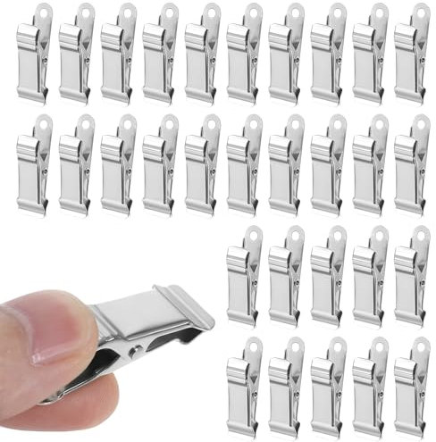 30 Pcs Silver Metal Mini Clips, Crocodile Alligator Clips, Iron Material Clamps, Multifunctional Anti Slip Spring Clamp with Smooth Jaw, for Wire, Work, Clothes, Crafts, Photos, Curtain, DIY Projects