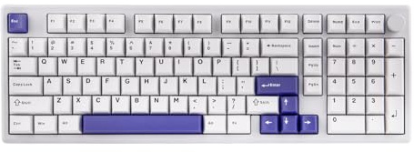 EPOMAKER Galaxy100 Aluminium QMK/VIA Mechanische Gaming-Tastatur Kabellos mit 8000mAh, 96% Gaming-Tastatur mit Nummernblock, Hot-Swap, USB-C/BT5.0/2,4GHz (Weiß, Wisteria Linear Switch)