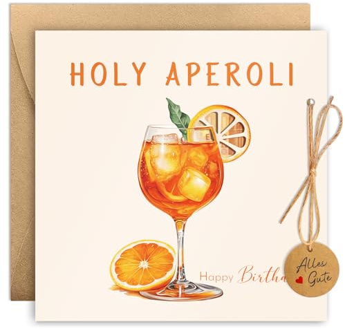 Geburtstagskarte mit Umschlag Aperol Spritz, Premium Mode Geldgeschenke Geburtstag, für Aperol Spritz Liebhaber, Freunde und Familie Happy Birthday