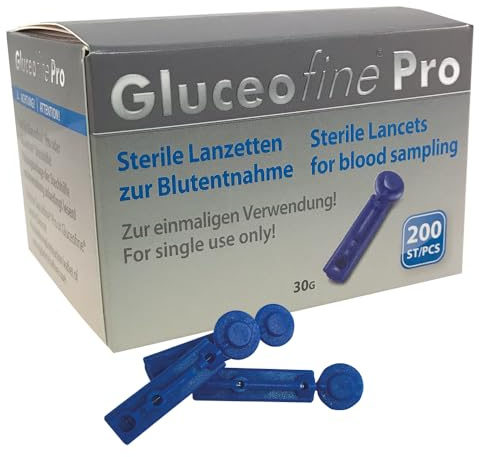 Gluceofine® Pro Blutentnahme Lanzetten, 200 Stück