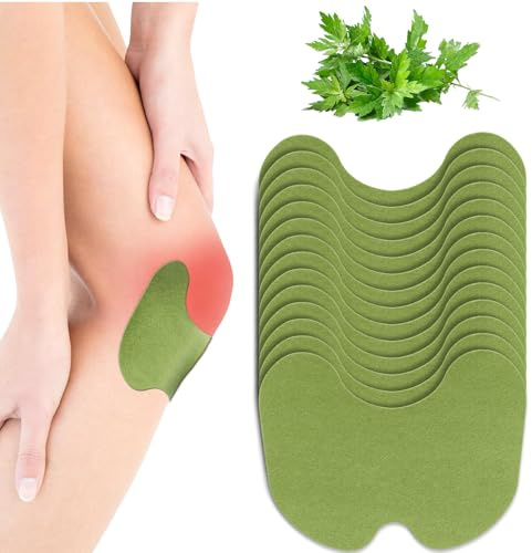 Patch Chauffant Genou pour Corps, 50 Patchs à l’Armoise, Auto-adhésifs, Chaleur Apaisante pour Genoux, Dos, Nuque et Muscles