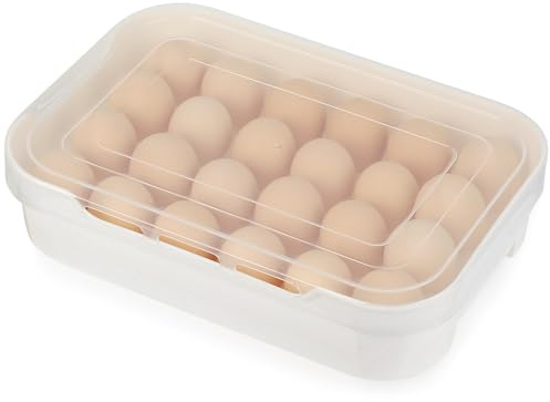 1 Pcs Hueveras para Frigorifico, Huevera Nevera de Plástico, Organizador Nevera Refrigerador Huevera Frigorífico o Congelador, con Capacidad para 24 Huevos