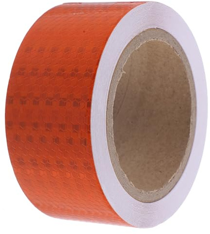 OSOLADY Ruban Réfléchissant Adhésif Orange Bande Avertissement Sécurité Extérieur Autocollant Haute Visibilité pour Signalisation et Véhicules