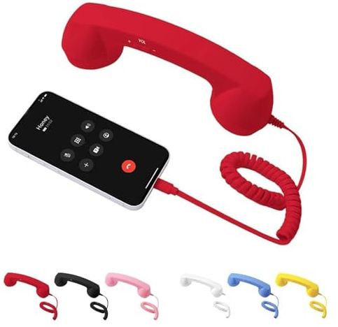 Teléfono retro actualizado 2026, auriculares con cable de teléfono retro tipo C, receptor de teléfono celular de mano clásico con cable, accesorio estilo años 90 para fotos, para todos los teléfonos