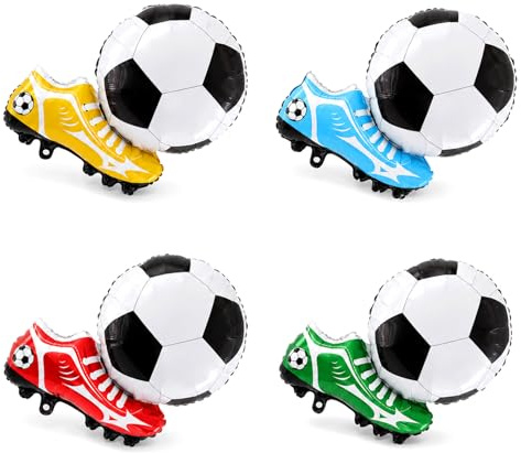 Catelves Fußballschuh Folienballon 48 x 75 cm, Fussball Luftballon Helium Ballon Schuh & Ball, Fußball Deko Geburtstag Kinder, Fußballparty Sport Mottoparty, WM EM Fan Party, Public Viewing Deko