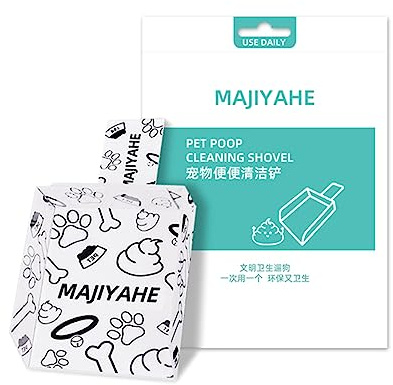 Poystng Paletta per Escrementi Cani Portatile Pulitore per rifiuti per Cani Paletta e Getta per Escrementi Animali Domestici con Sacchetto per rifiuti Palette Cartone Facili da Usare con Borsa