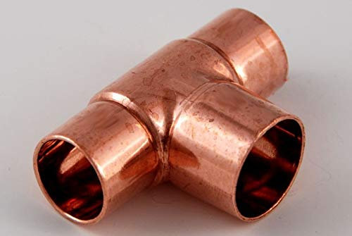 2x Kupferfitting Reduzier-T-Stück 18-22-18 mm 5130 Lötfitting copper fitting CU