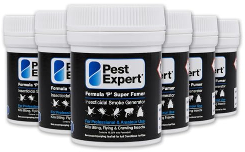 Pest Expert Super Fumer Cluster Fly Killer Smoke Bomb 6 x 11g - Formula 'P' Cluster Fly Fumigator (HSE approved and tested – professional strength product)