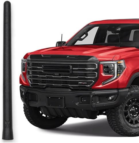 AntennaMastsRus Short Rubber Antenna for GMC Sierra 1500 (2006-2026) - German Engineered with Internal Copper Coil for Enhanced Signal Reception - Car Wash Proof & Easy Install - 6 3/4 Inch