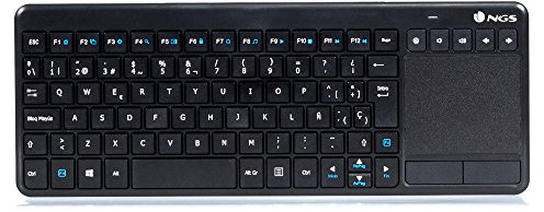 NGS TV Warrior Teclado Inalámbrico 2.4GHz con Touchpad y Teclas Multimedia para SmartTV, Ordenador Portáil o Videoconsola (QWERTY Español)