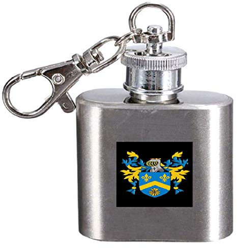 Hislop Flasque gravée avec blason de famille 28,3 g