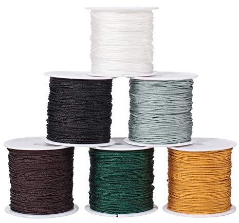 PandaHall Elite Hilo de Nailon Trenzado para persianas venecianas/enrollables, cordón de Repuesto, 6 Colores - 210 Yardas, 0.8mm