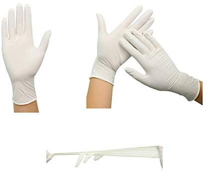 Guantes de Látex, sin polvo, caja de 100 unidades. (Látex, Talla L - Grande-)