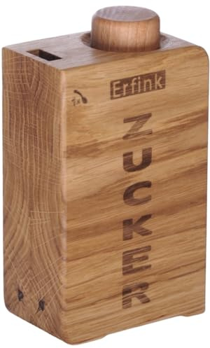 Erfink Zuckerdosierer aus Eichenholz ZUCKER 200 ml mit Dosierung 4 g Zucker, ca. 60 Portionen - Zuckerstreuer Zuckerdose Zuckerspender Gewürzdose Vorratsdose Holz