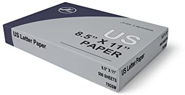 US Letter - Papel de copia multiusos para oficina, 75 g/m², 8.5 x 11 pulgadas (1 resma, 500 hojas, 20 libras)
