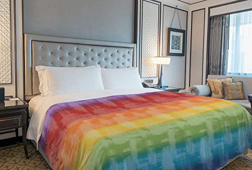 IlGruppone Copriletto Estivo Made in Italy 100% Cotone Coperta Leggera Piquet Singolo Matrimoniale Piazza e Mezza - Arcobaleno Multicolore - 1 Piazza