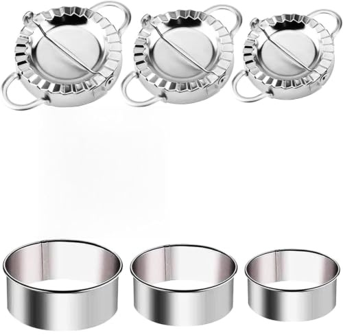 FYSL Ravioli Former 6 Stück Edelstahl Teigtaschenformer, Knödel Schimmel Mold für Küchenhelfer Set, 6 Größen Teigtaschen Hersteller