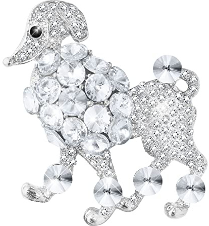 KristLand Hunde Brosche Kristall Tiere Brosche Corsage Art Deco Mode Hund mit Perlen Brosche Geburtstag Party Geschenk für Frauen Damen Mädchen